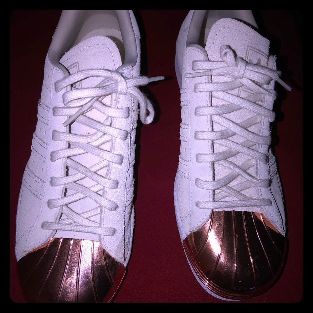 Adidas Rose Gold Shelled toes low’’s